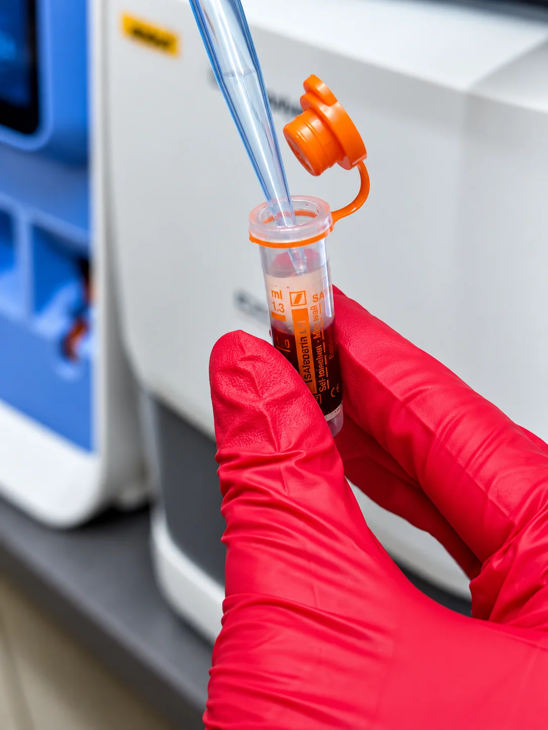 Pipetovanie séra v laboratóriu veterinárnej kliniky ZVERLAND Piešťany
